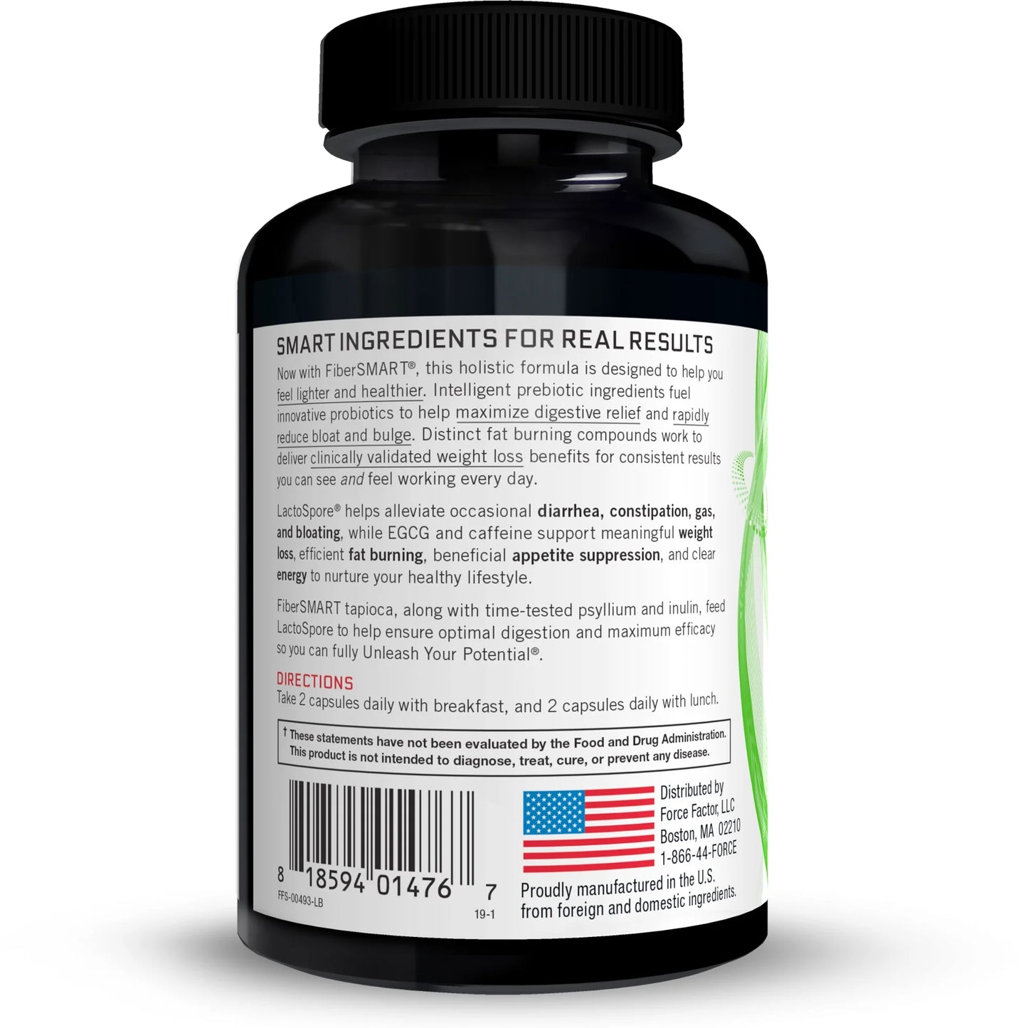 Probioslim + Prebiotic Fiber Supplement with Probiotics for Digestive Health - 120 Capsules