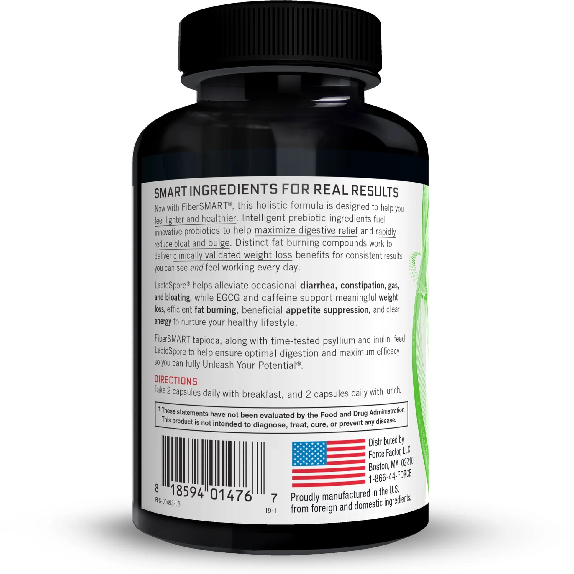 Probioslim + Prebiotic Fiber Supplement with Probiotics for Digestive Health - 120 Capsules